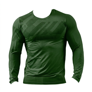 Men's Long Sleeve Fitted <b>Compression</b> <b>Shirt</b> Geometric Print Moisture Wicking Breathable Quick Dry Crew Neck Polyester Full Sleeve - Product Image 5