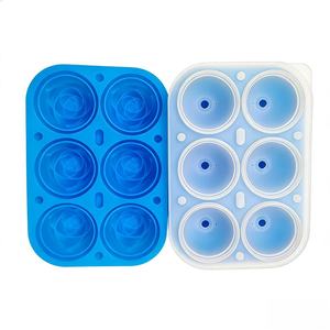 Bac à glaçons en silicone alimentaire écologique à 6 cavités en forme de rose, conception anti-fuite sans entonnoir, pour whisky - Forme de rose unique - Product Image 1