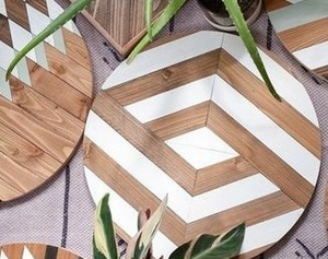 Noyer de qualité supérieure et incrustation de résine avec sous-verres en bois ensemble élégant sous-verres de décor de table pour salle à manger table centrale cadeau moderne - Product Image 3