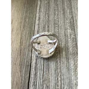 Kingman <b>Turquoise</b> Sterling Silver <b>Ring</b> Size 7.5-Navajo Handmade Boho Fine Jewelry - Product Image 5