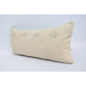 Lana beige Kantha 12x24 pulgadas Patrón Vintage bordado Accent Pillow Técnica tejida rústica - Product Image 4