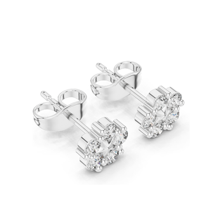 Pendientes con Diseño de Flor de Diamante Cultivado en Laboratorio, 0.35 CT, Claridad VVS-VS EF, Oro de 18K, 14K, 10K y Plata 925, Rosa, Amarillo, Blanco - Product Image 6
