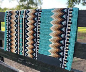 Western Show Horse Saddle Blanket Diseño de Nueva Zelanda Manta de sillín de lana hecha a mano Top Wool Saddle Pad Size - Product Image 6