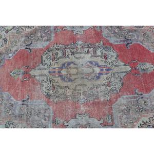 Tapis turc 3,3 x 4,9 pieds, tapis d'appoint vintage, tapis camouflage rouge et bleu - Product Image 5