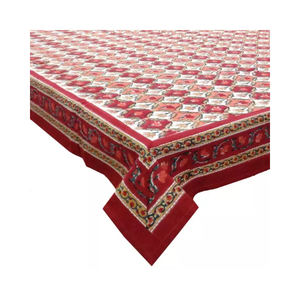 Hecho a mano indio Dholamaru Chokri diseñador mano bloque impreso algodón cuadrado Lino último mantel de boda - Product Image 1