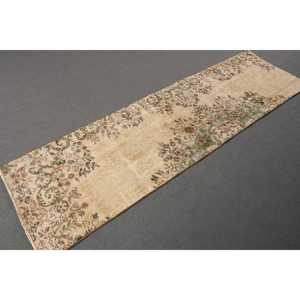 Vintage <b>Runner</b> Rug, 2.1x7.1 ft Turkish Rug, <b>Green</b> Wool Rug - Product Image 3