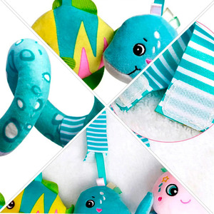 Hanging Plush Spiral <b>Rattle</b> for Crib, Stroller, <b>Baby</b> Toy - Assorted Colors - Product Image 6