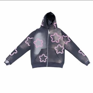 OEM Streetwear Heavyweight Sun Faded Survêtement Deux Pièces Ensemble Survêtement Délavé À L'acide Applique Patch À Capuche Ensemble - Product Image 3