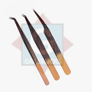 Pinzas profesionales para extensión de pestañas Juego de pinzas para pestañas de belleza de etiqueta privada de acero inoxidable - Product Image 3