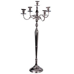 Candelabre en aluminium à 5 bras, design incroyable, finition blanche, pour la maison, les mariages, les événements, les fêtes, candelabre de sol - Product Image 4