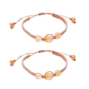 Elegant Sweet Brown <b>Bracelet</b> for <b>Women</b> Handmade Macrame Style with Winter Stone Beads Beige White Colors Fashionable Gift Item - Product Image 1