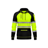 Salut Vis Fluorescent Vert Pluvier À Capuche Réfléchissant Sécurité Sécurité Workwear Haute Visibilité Hiver Travail Gilet Jaets