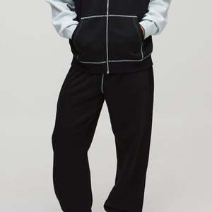 Conjunto de chándal personalizado 2025, conjunto de Jogger con logotipo de alta calidad, pantalones de chándal acampanados y Sudadera con capucha para hombre, conjunto de pantalones de chándal de algodón con cremallera - Product Image 4