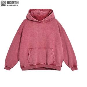 Sweat à capuche en coton biologique surdimensionné pour hommes de qualité supérieure motif solide impression bouffée poche kangourou toutes saisons sweat-shirt d'hiver - Product Image 6