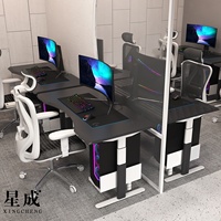 Bureau d'étude moderne personnalisé pour la maison, table à manger en bois MDF irrégulier résistant aux rayures, revêtement en poudre pour le travail de bureau