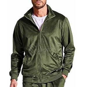 ชุดวอร์มผ้ากำมะหยี่สีพื้นสำหรับผู้ชายชุดวอร์มลำลองมีปกเสื้อมีฮู้ดขนาดใหญ่พิเศษสำหรับฤดูหนาว - Product Image 6