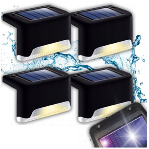 ไฟพลังงานแสงอาทิตย์ ชุด 4 ชิ้น ไฟสวน LED พลังงานแสงอาทิตย์สำหรับบันได ลานบ้าน รั้ว และเซ็นเซอร์ตรวจจับแสงยามพลบค่ำ - Product Image 1