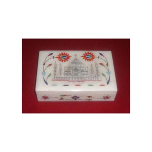 New Branded Design Pure <b>White</b> Makrana Marble Inlaid <b>Boxes</b> With Best Design for Home Decoration and Jewelry Purpose - Product Image 1