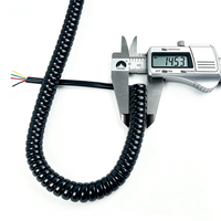 Câble spiralé plat à 4 conducteurs en PU, câble rétractable enroulé, câble d'alimentation flexible en cuivre sans oxygène, résistant à l'usure