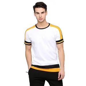Camisetas de media manga para hombre, camisas de algodón y poliéster, hechas en paquistaní, nuevo diseño