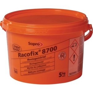 Racofix 8700 Assembly Mortar 1:3 Volume Parts (Water/Mortar) 5 kg Bucket SOPRO <b>Hooks</b> & <b>Rails</b> Product Category - Product Image 1