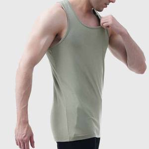 Camisetas sin mangas atléticas de talla grande para hombre al por mayor, camisetas de punto transpirables de Color sólido para entrenamiento, ropa de culturismo a la venta - Product Image 5