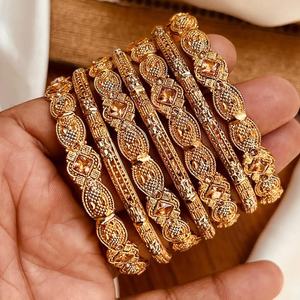 Pakistani Jewelry Manufacturers Custom Sizes <b>Antique</b> <b>Gold</b> Plated Jewelry Sets Heavy Style <b>Bangles</b> Sets For Wedding Party Gifts - Product Image 3