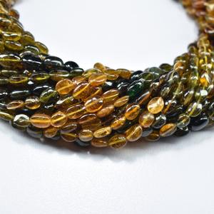 สายลูกปัดพลอยทัวร์มาลีนธรรมชาติรูปวงรีเรียบสายลูกปัดพลอยทัวร์มาลีน4-7มม. สำหรับการทำเครื่องประดับเป็นกลุ่ม - Product Image 4