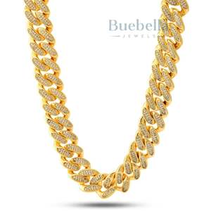 925 Plata 14K Chapado en oro blanco Joyería fina 18MM Moissanite Diamond Miami cadenas de eslabones cubanos helados para hombres - Product Image 4