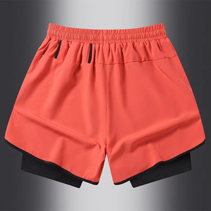 Shorts d'été pour hommes, doublure respirante, style streetwear, fermeture à cordon, en laine double couche, couleur personnalisée avec logo - Product Image 2