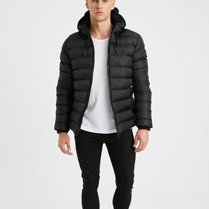 Manteau d'hiver à capuche OEM pour hommes, veste chaude en duvet, manteau en coton épais pour hommes, veste rembourrée en coton avec logo personnalisé - Product Image 2