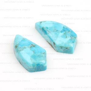 Pulido a mano 10x20mm Natural Mohave azul turquesa forma de lujo calibrado cabujón piedra preciosa suelta para proveedor de fabricación de joyas - Product Image 1