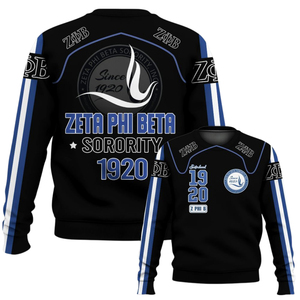 Zeta Phi Beta Embroidered Crewneck Sweatshirt Sorority 1920 <b>Blue</b> Greek Letter Women Pullover OEM Service - Product Image 6