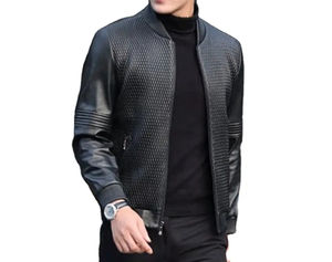 Veste en cuir respirante pour homme avec tissu en toile, coupe-vent, nouvelle collection hiver 2025 – Vente en gros - Product Image 5