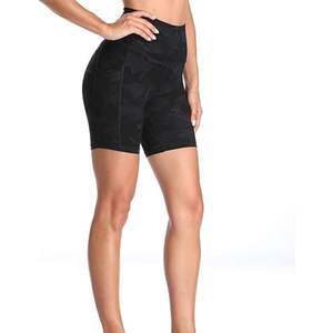 Shorts Deportivos de Cintura Alta para Mujer, Negros, Sólidos, Elásticos en 4 Direcciones, Transpirables, de Secado Rápido, con Efecto Levanta Glúteos, para Yoga y Entrenamiento - Product Image 3