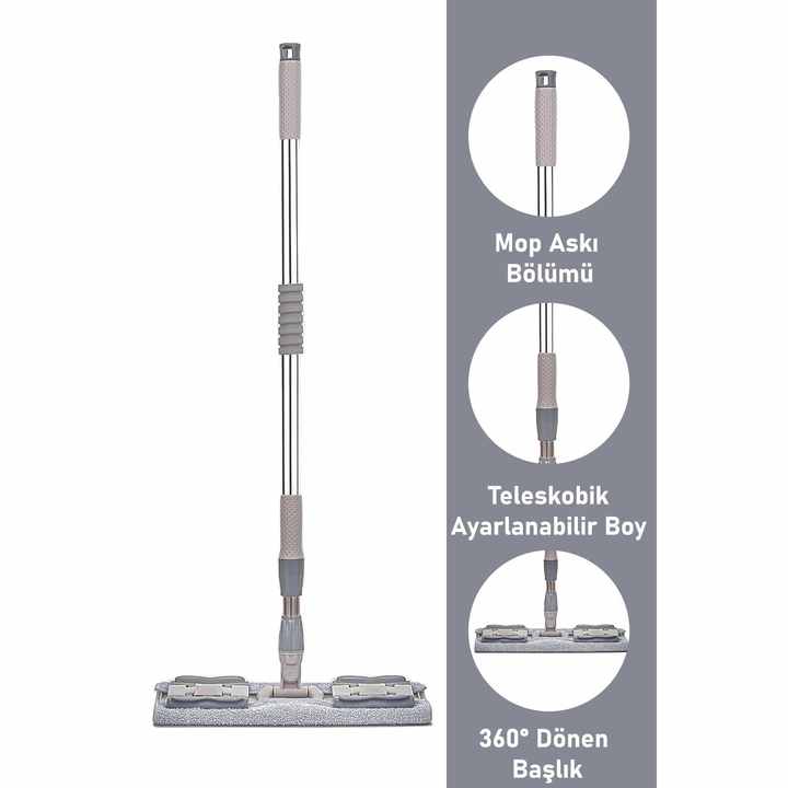 SLYNSHome Sweeper Mop - Instantly Attach & Remove Cloth Touch-Free