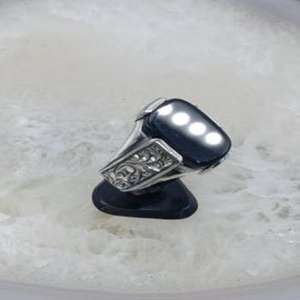 Bagues unisexes en argent 925 avec design gravé à la main, style islamique tendance, adaptées aux mariages - Product Image 1