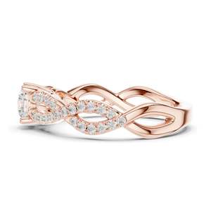 Bague de fiançailles en diamant de laboratoire rond brillant de 0,816 carats pour femmes, clarté VVS-VS EF, or 18 carats, 14 carats, 10 carats et argent 925 rose - Product Image 6