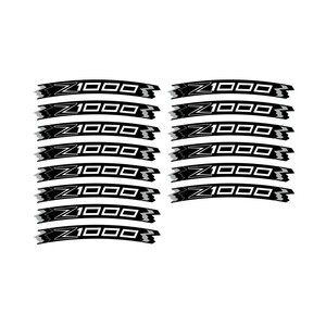 Adesivi Premium Compatibili da 17 Pollici con Strisce Gialle Fluorescenti per Cerchioni Moto Kawasaki Z1000 - Product Image 2