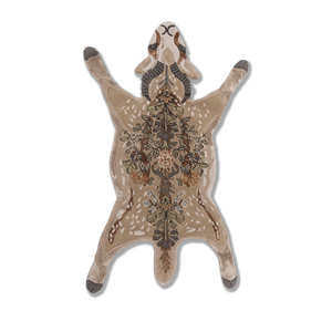 พรมขนสัตว์ผสมวิสโคสสีเบจน้ำตาลลายสัตว์ พรมปูพื้นห้องนั่งเล่นทรงสี่เหลี่ยมผืนผ้า พรมปูพื้นทางเดิน รุ่น TRA-15115 สำหรับตกแต่งบ้าน - Product Image 1