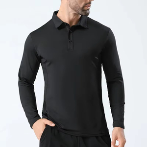 Camiseta deportiva para hombre, camiseta transpirable de manga larga para entrenamiento, camiseta Polo de alta elasticidad para fitness, ropa deportiva para correr y entrenar en el gimnasio de secado rápido - Product Image 6