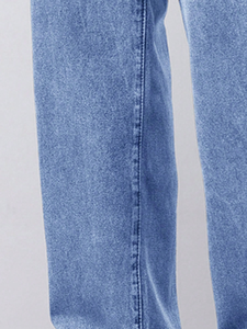 Jeans Casuales para Hombre, Diseño Personalizado ODM, Ecológicos, Ligeros, Color Azul Sólido, Estilo Urbano, Corte Recto Holgado, Técnica de Tejido de Punto Lavado - Product Image 2