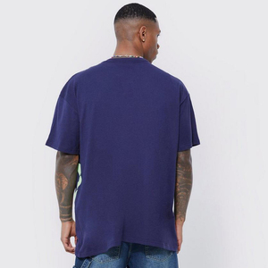 High Quality Men's Oversized Navy Blue T-<b>Shirt</b> With Green Heart Pattern Short Sleeve O-Neck Casual Wear T-<b>Shirt</b> - Product Image 3