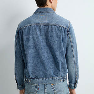 Veste en jean vintage pour homme, style personnalisé, vêtement décontracté avec manches longues et poches avant, motif lettres, hiver - Product Image 6