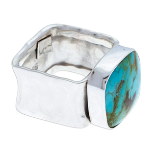 Bague turquoise azur en argent sterling 925, bijoux en pierres précieuses naturelles, pierre de naissance de décembre, cadeau unique et fantaisie pour femmes - Product Image 3