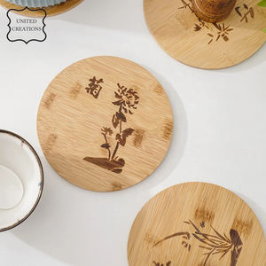 Sous-verres carrés en bois de taille personnalisable pour le dessin et la peinture de bricolage Sous-verres vierges de style classique pour la gravure sur bois - Product Image 4