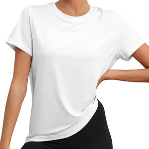 Ropa de entrenamiento Ropa deportiva y transpirable Ultra suave al tacto Mejor tela de poliéster Entrenamiento Gimnasio Camiseta para mujer - Product Image 1