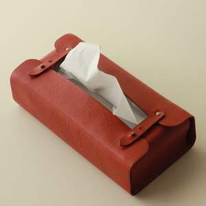 Cubierta de Caja de Pañuelos de Cuero Personalizada, Elegante Soporte Rectangular para Caja de Pañuelos de Hotel con Fondo Desmontable Gratuito para Baño y Dormitorio - Product Image 2