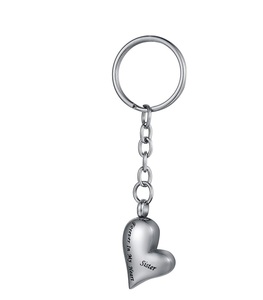 Soeur amour coeur urne pendentif taille personnalisée en acier inoxydable crémation bijoux porte-clés femmes cendres mémorial souvenir porte-clés métal - Product Image 2
