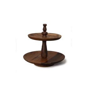 Unusual Wooden Cake Stand and Cupcake Holder with Bark Tools Unique Home and Kitchen Product - Product Image 3